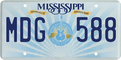MS license plate MDG588