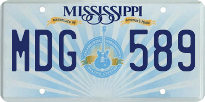 MS license plate MDG589