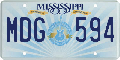 MS license plate MDG594