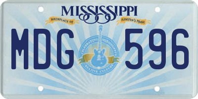 MS license plate MDG596