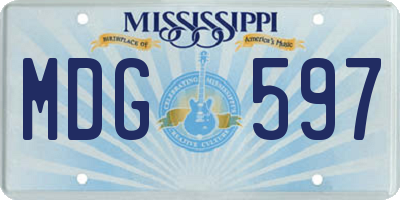 MS license plate MDG597