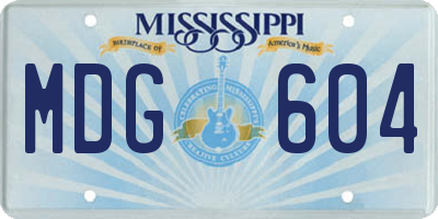 MS license plate MDG604