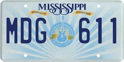 MS license plate MDG611