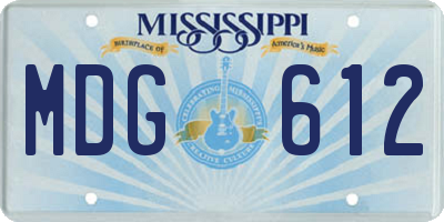 MS license plate MDG612