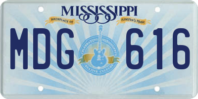 MS license plate MDG616