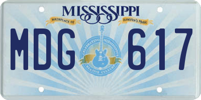 MS license plate MDG617