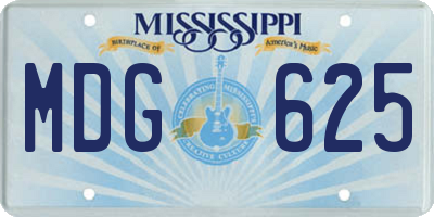 MS license plate MDG625