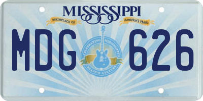 MS license plate MDG626