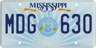 MS license plate MDG630