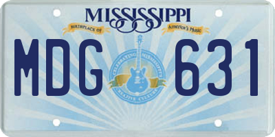 MS license plate MDG631