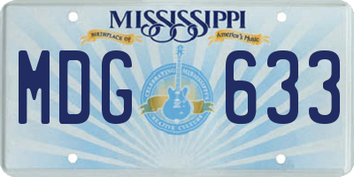 MS license plate MDG633