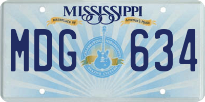 MS license plate MDG634