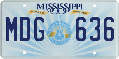 MS license plate MDG636