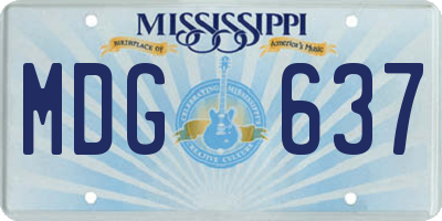 MS license plate MDG637