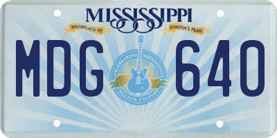 MS license plate MDG640