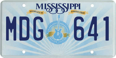 MS license plate MDG641