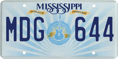 MS license plate MDG644