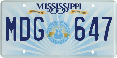 MS license plate MDG647