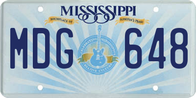MS license plate MDG648