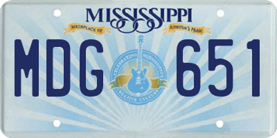 MS license plate MDG651