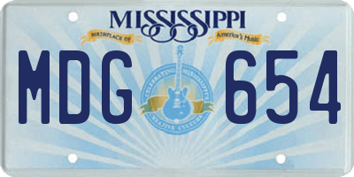 MS license plate MDG654