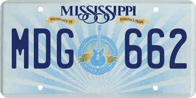 MS license plate MDG662