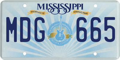 MS license plate MDG665