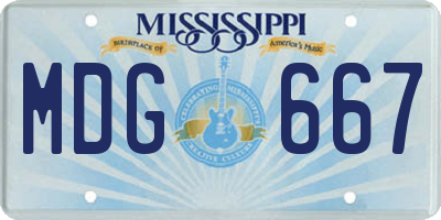 MS license plate MDG667