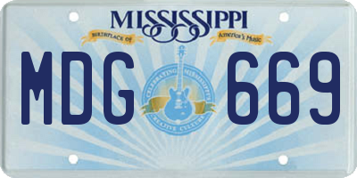 MS license plate MDG669