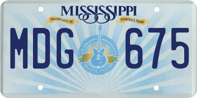 MS license plate MDG675