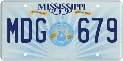 MS license plate MDG679