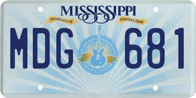 MS license plate MDG681