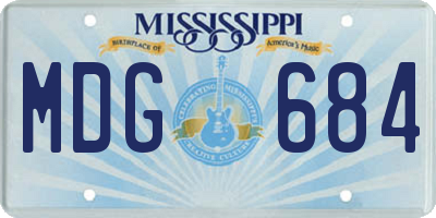 MS license plate MDG684