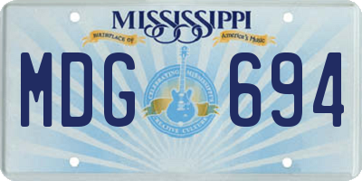 MS license plate MDG694