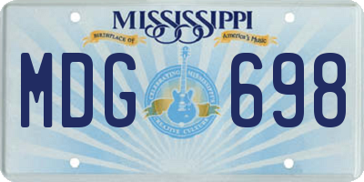 MS license plate MDG698
