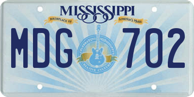 MS license plate MDG702