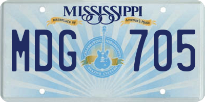 MS license plate MDG705
