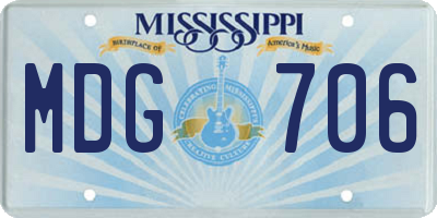 MS license plate MDG706