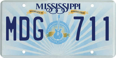 MS license plate MDG711