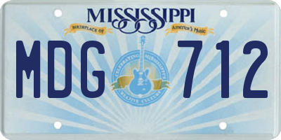 MS license plate MDG712