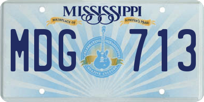 MS license plate MDG713