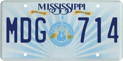 MS license plate MDG714