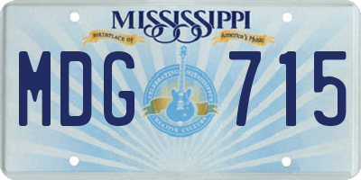 MS license plate MDG715
