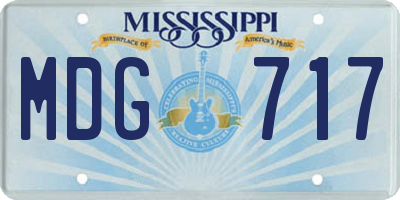 MS license plate MDG717