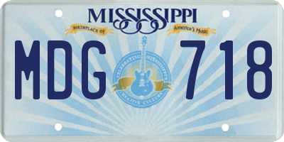 MS license plate MDG718