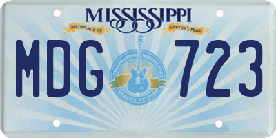 MS license plate MDG723