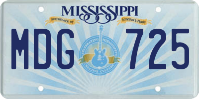 MS license plate MDG725