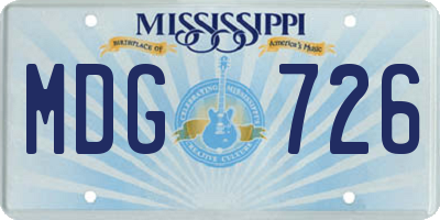 MS license plate MDG726