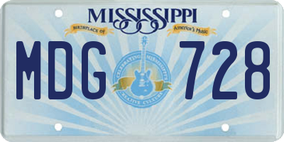 MS license plate MDG728