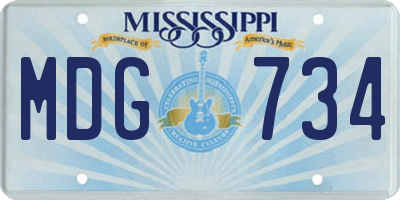 MS license plate MDG734